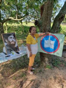 La profesora Clotilde presidió la ponencia dedicada a ensalzar el legado de José Martí en el centro.