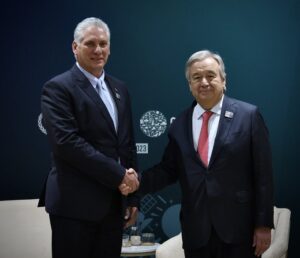 Presidente de Cuba dialogó con secretario general de Naciones Unidas